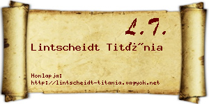 Lintscheidt Titánia névjegykártya